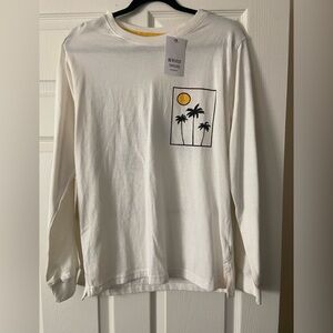 NWT White Graphic Long Sleeve Shirt